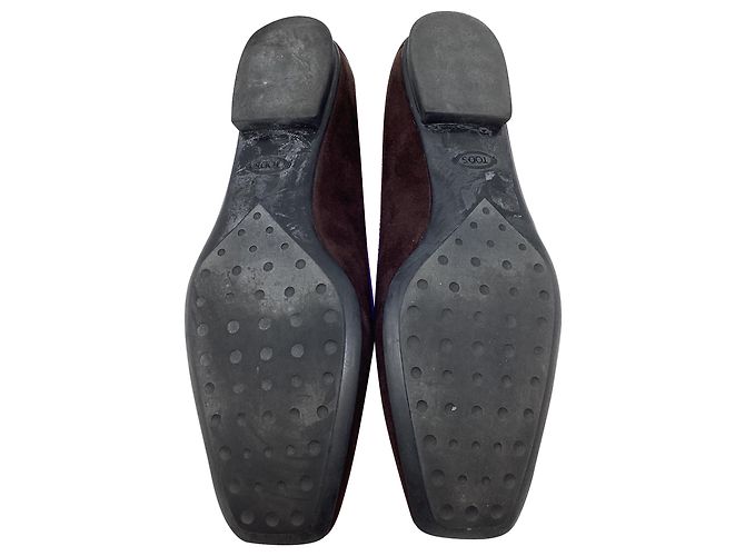 Mocassini a punta quadrata Tod's in scamosciato marrone Rosso - vista 7