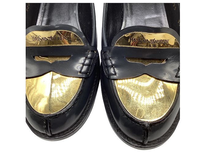 Mocassini Penny in pelle nera Yves Saint Laurent Nero - vista 10
