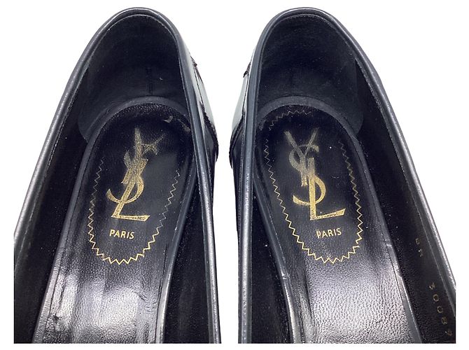 Mocassini Penny in pelle nera Yves Saint Laurent Nero - vista 12