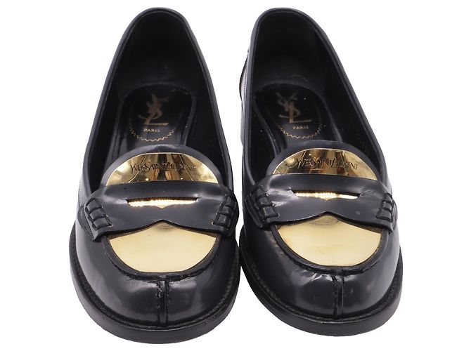 Mocassini Penny in pelle nera Yves Saint Laurent Nero - vista 3