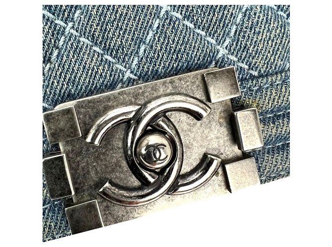 Le Boy Chanel Boy Flap Small Quilted Denim Azul - vista 9