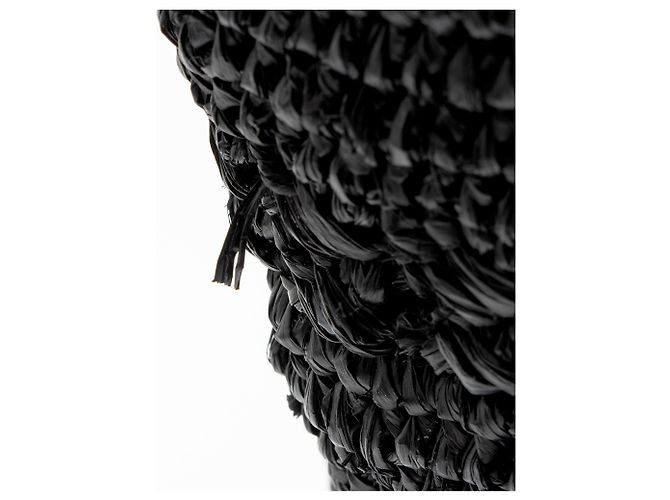 Saint Laurent Raffia Panier Medium Tote Schwarz - Ansicht 10