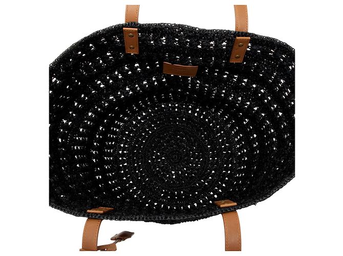 Saint Laurent Raffia Panier Medium Tote Schwarz - Ansicht 7