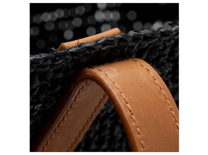 Saint Laurent Raffia Panier Medium Tote Schwarz - Ansicht 9
