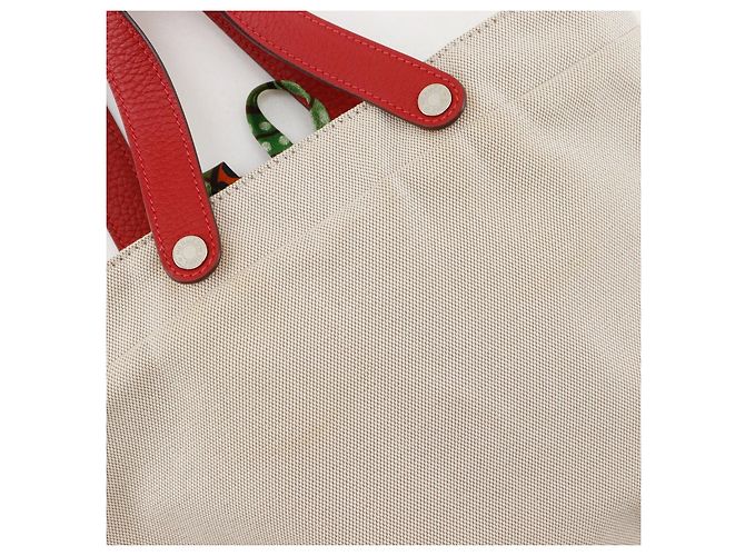Hermès Hermes Petit h Toiles H Canvas Seidentote Braun Beige - Ansicht 10