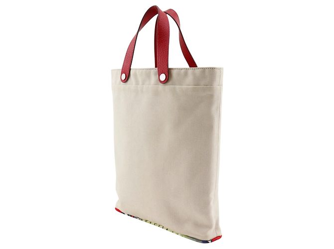 Hermès Hermes Petit h Toiles H Canvas Seidentote Braun Beige - Ansicht 2