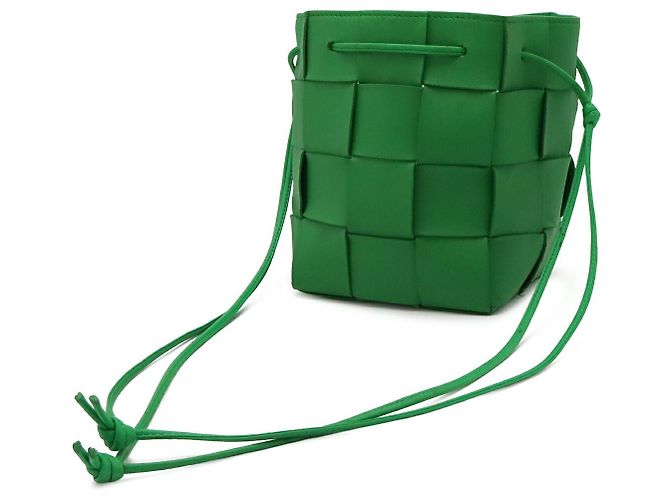 Borsa a secchiello piccola Cassette Bottega Veneta Verde - vista 2