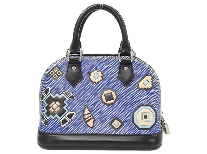 Borsa Louis Vuitton Alma BB Epi Denim Blu - vista 2