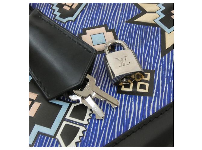 Borsa Louis Vuitton Alma BB Epi Denim Blu - vista 5
