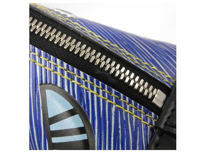 Borsa Louis Vuitton Alma BB Epi Denim Blu - vista 6