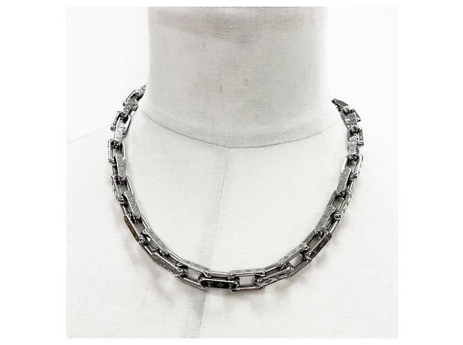 Collana Louis Vuitton Monogram Argento Metallico - vista 2