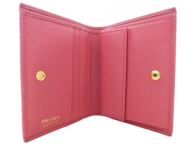 Cartera bifold Prada Saffiano Metal Oro Rosa - vista 4