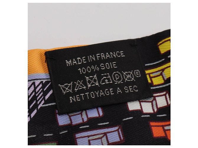 Foulard in seta Hermès Twilly PANTIN CITY Nero - vista 5