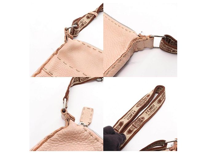Bolso de hombro de cuero Fendi Selleria Rosa - vista 10