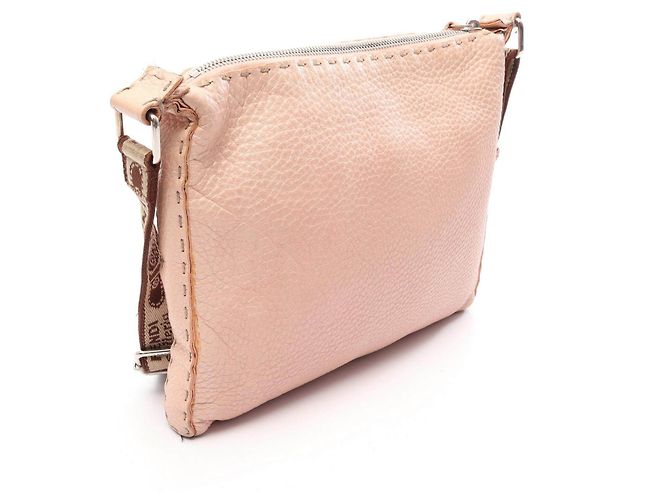 Bolso de hombro de cuero Fendi Selleria Rosa - vista 2