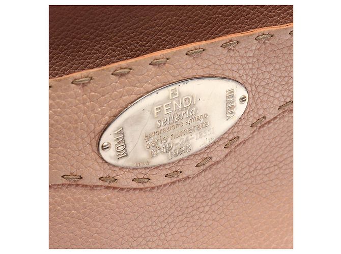 Bolso de hombro de cuero Fendi Selleria Rosa - vista 7
