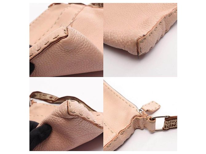 Bolso de hombro de cuero Fendi Selleria Rosa - vista 9