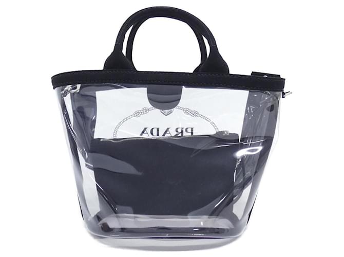 Borsa tote Prada Canapa nera Nero - vista 2