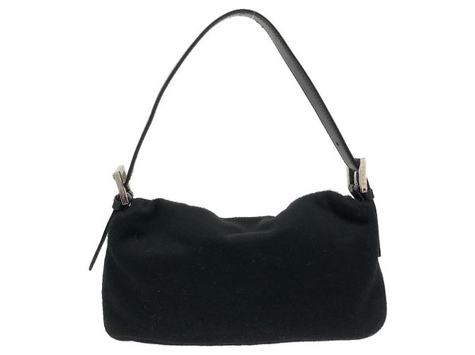 Borsa a tracolla Fendi Baguette in lana Nero - vista 2