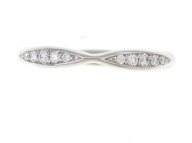 Anello Chanel Camellia Half Eternity in Platino Argento Metallico - vista 2
