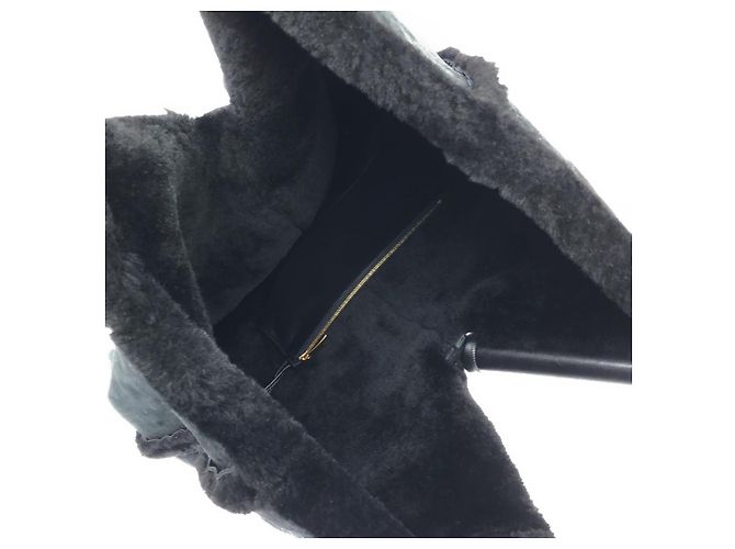 Borsa a tracolla in pelle scamosciata Bottega Veneta Nero - vista 6