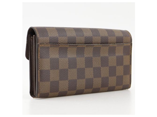 Porte Feuille Sarah Damier Long Wallet Louis Vuitton Castaño - vista 3