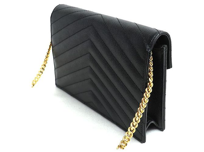 Yves Saint Laurent Saint Laurent Cassandra Leder-Chain-Wallet Schwarz - Ansicht 2