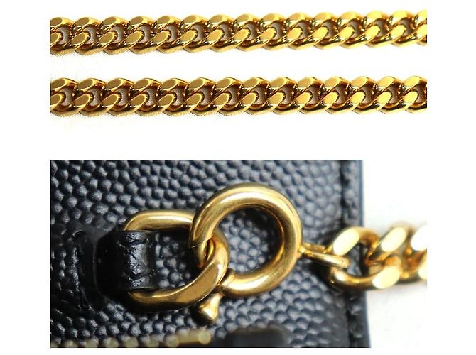 Yves Saint Laurent Saint Laurent Cassandra Leder-Chain-Wallet Schwarz - Ansicht 5