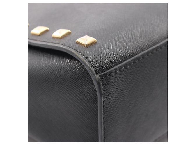 Borsa a tracolla in pelle Michael Kors SELMA SUTUDDED MEDIUM MESSENGER Nero - vista 5