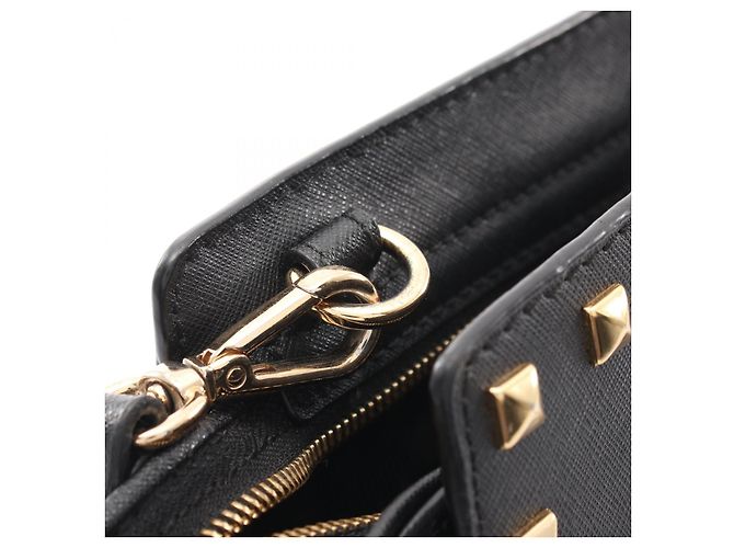 Borsa a tracolla in pelle Michael Kors SELMA SUTUDDED MEDIUM MESSENGER Nero - vista 7