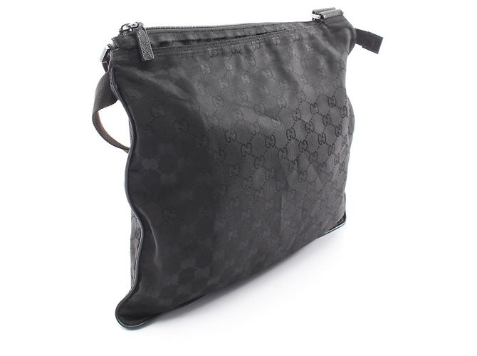 Borsa a tracolla Gucci GG Canvas e pelle Nero - vista 2
