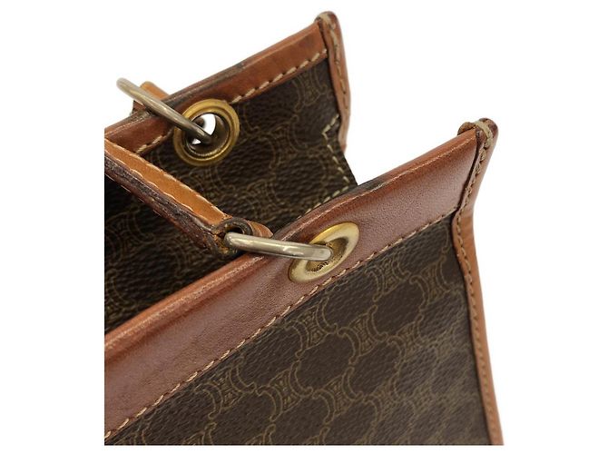 Céline Borsa a tracolla in tela rivestita Celine Marrone - vista 3