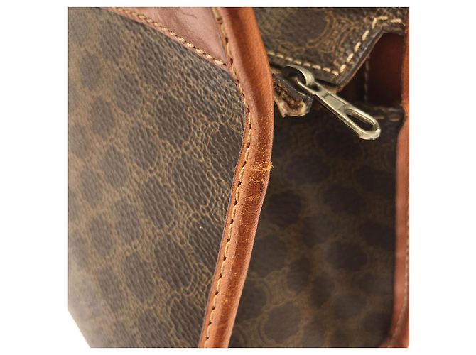 Céline Borsa a tracolla in tela rivestita Celine Marrone - vista 4