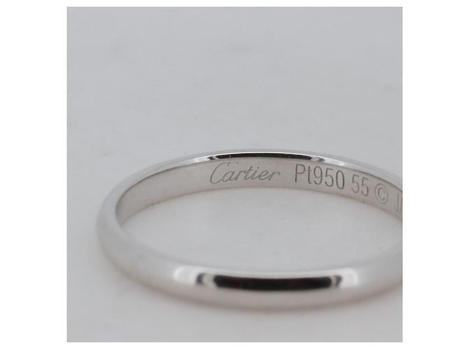 Cartier 1895 Pt950 Ehering Größe 14.5 Silber Metallisch - Ansicht 2