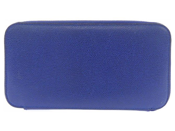 Valextra MARTINO GAMPER Kalbsleder-Langgeldbörse Blau - Ansicht 2