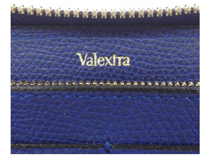 Valextra MARTINO GAMPER Kalbsleder-Langgeldbörse Blau - Ansicht 3