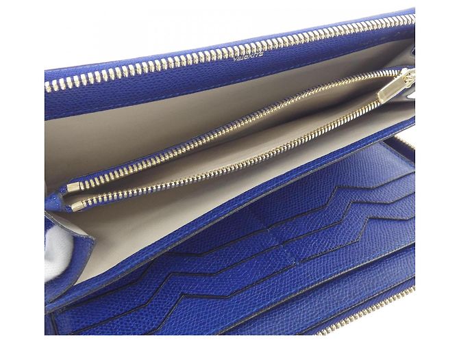 Valextra MARTINO GAMPER Kalbsleder-Langgeldbörse Blau - Ansicht 6