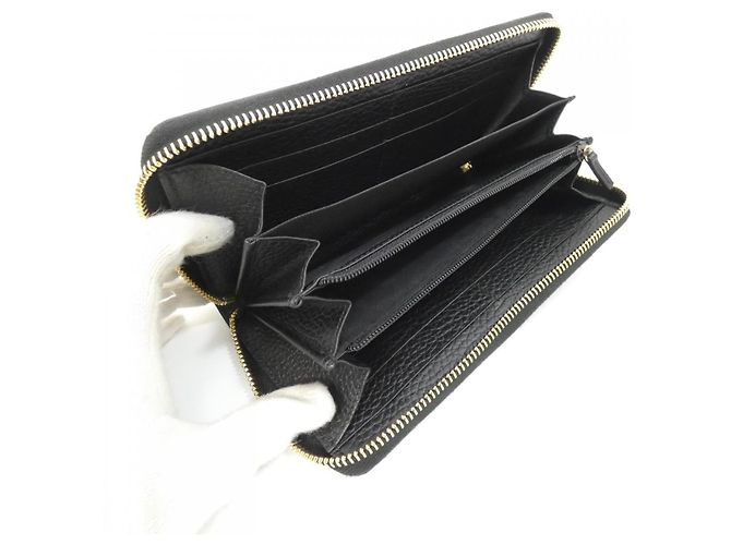 Portafoglio lungo in pelle Gucci Petit Marmont Nero - vista 6