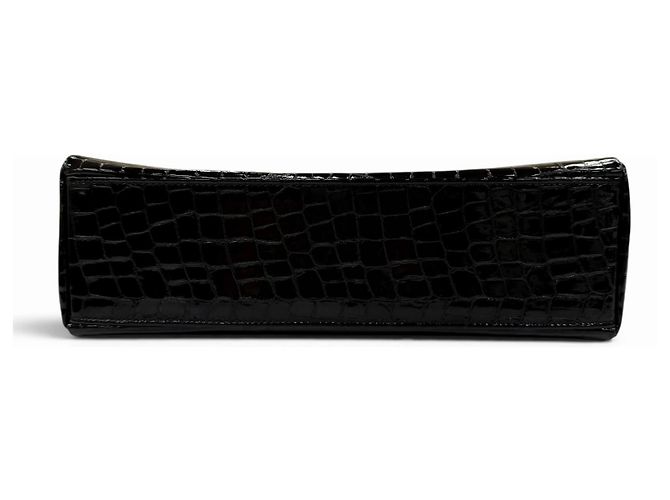 Bolsa de ombro Givenchy em couro de vaca com relevo de crocodilo Preto - vista 4