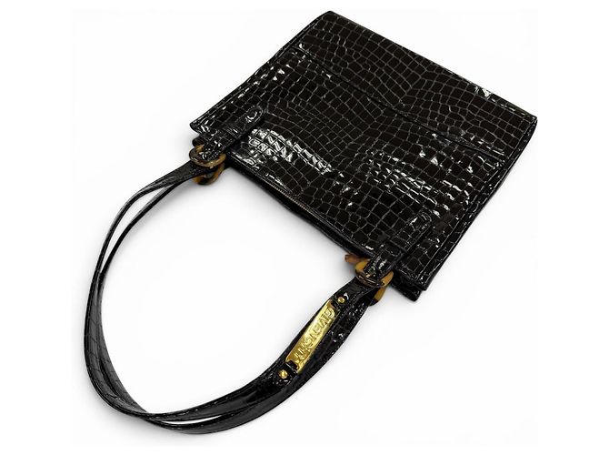 Bolsa de ombro Givenchy em couro de vaca com relevo de crocodilo Preto - vista 5
