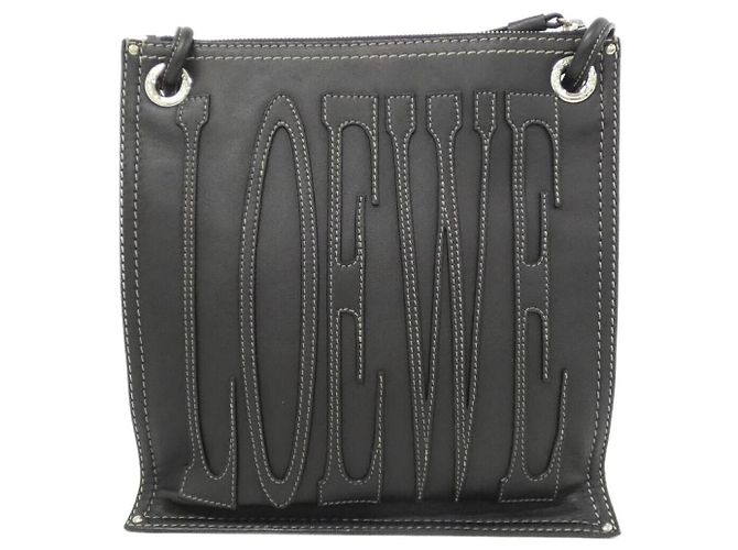 Loewe Leather Shoulder Bag Black - view 2