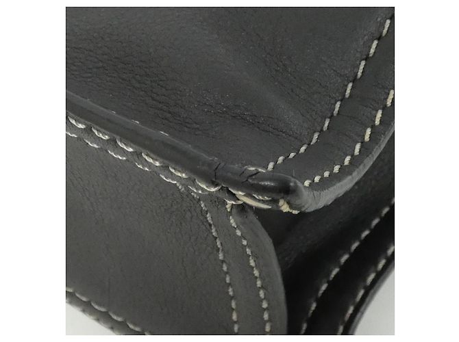 Loewe Leather Shoulder Bag Black - view 3