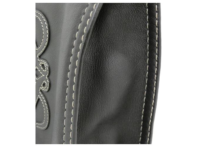 Loewe Leather Shoulder Bag Black - view 5
