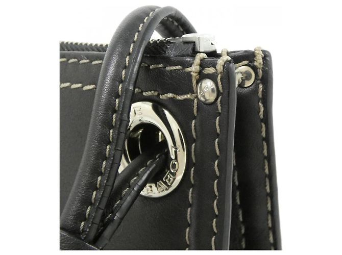 Loewe Leather Shoulder Bag Black - view 6