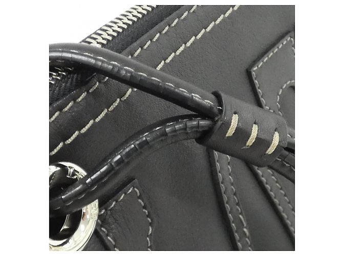 Loewe Leather Shoulder Bag Black - view 8