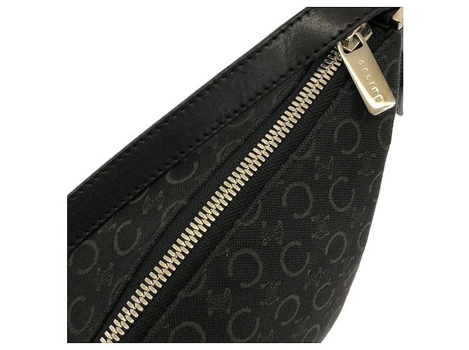 Borsa a tracolla in tela nera Céline Nero - vista 4