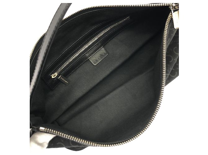 Borsa a tracolla in tela nera Céline Nero - vista 6
