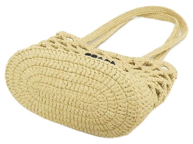 Prada Crochet Handtasche Braun Beige - Ansicht 3