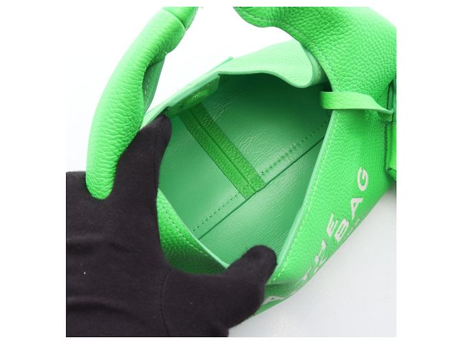 MARC JACOBS THE LEATHER SACK BAG MINI Borsa a mano in pelle Verde - vista 3