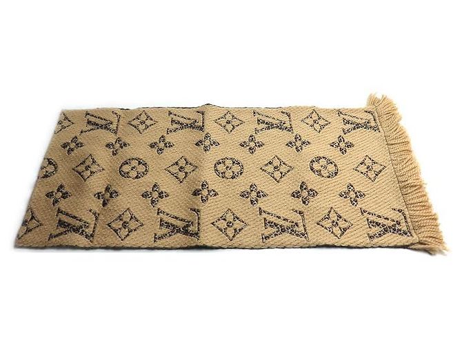 Bufanda Louis Vuitton Giant Monogram Jungle de seda y lana Castaño - vista 2